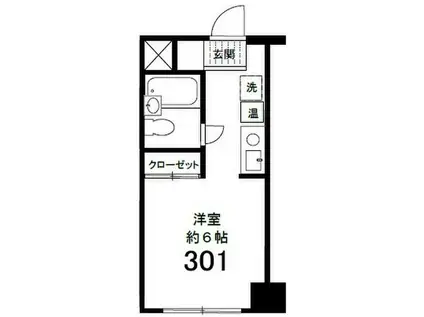 ヒルトップ道灌山(ワンルーム/3階)の間取り写真