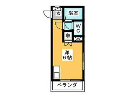 メゾン各務(ワンルーム/2階)の間取り写真