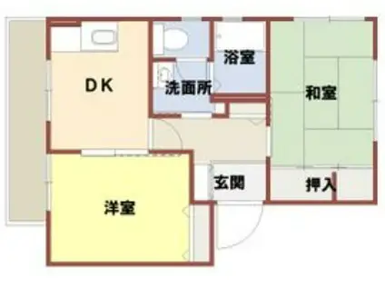 プラチナコート横尾(2DK/2階)の間取り写真