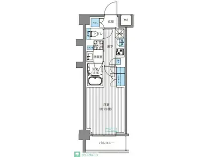 TFレジデンス川崎殿町ウエスト(1K/5階)の間取り写真