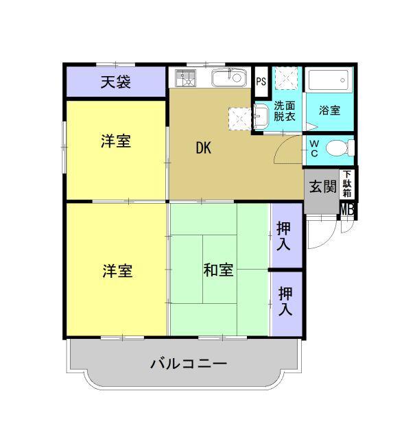 ファミール末吉(3DK/3階)の間取り写真