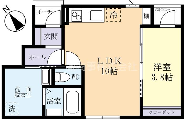 スールソレイユうずら野(1LDK/1階)の間取り写真