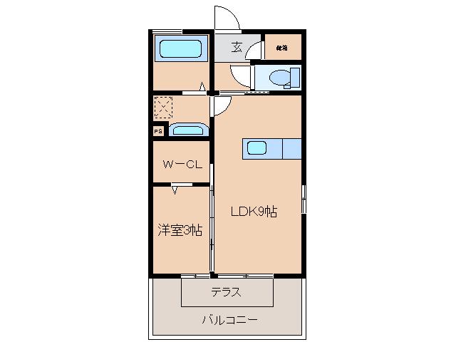 セジュールG(1LDK/1階)の間取り写真