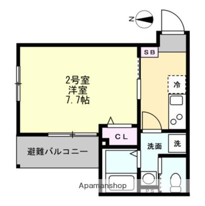 ベイルームコート川崎(1K/1階)の間取り写真