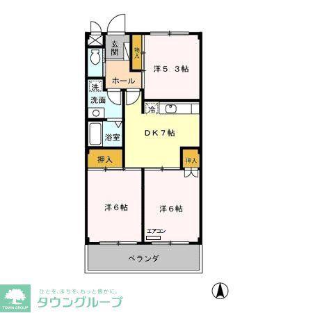 酒井ビル(3DK/3階)の間取り写真