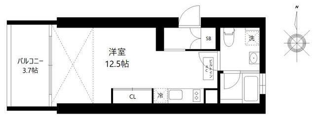 ＪＲ京浜東北線 鶴見駅 徒歩2分 9階建 築19年(ワンルーム/2階)の間取り写真