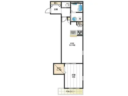 リヴィエール本蓮沼(1LDK/1階)の間取り写真