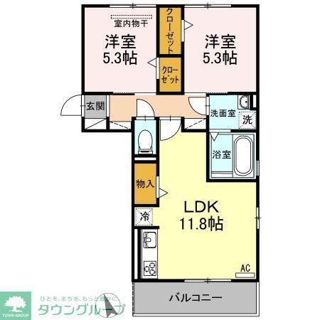 LOCOMOCOIII(2LDK/3階)の間取り写真