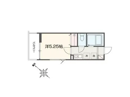 メルラス桜ヶ丘(1K/3階)の間取り写真