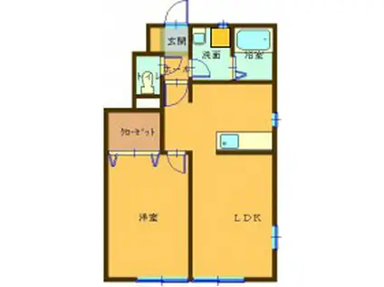 ショパン(1LDK/1階)の間取り写真