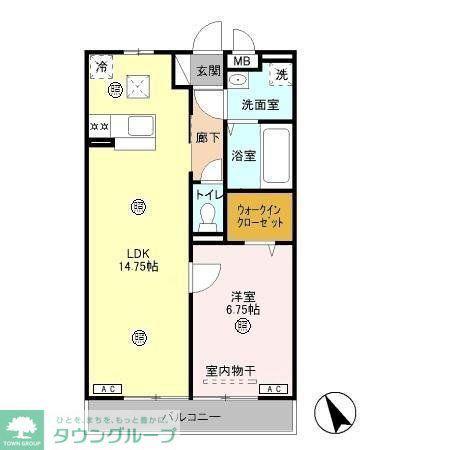 メゾンベール(1LDK/1階)の間取り写真
