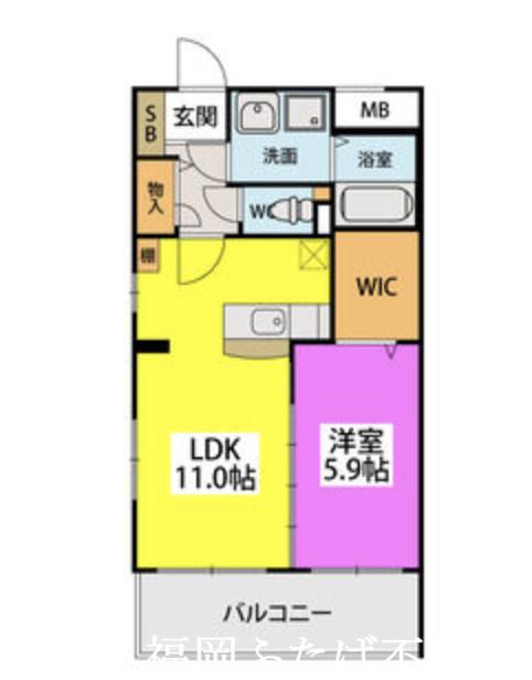 エクレール(1LDK/1階)の間取り写真