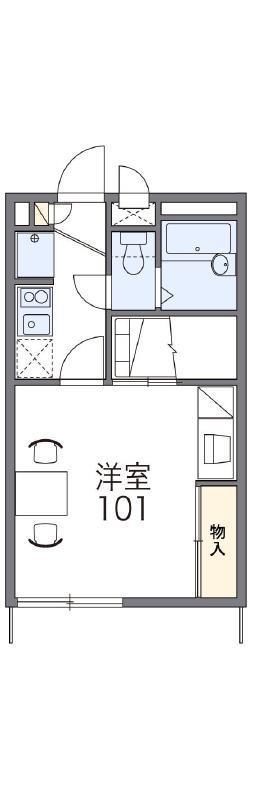 レオパレス向日葵(1K/1階)の間取り写真