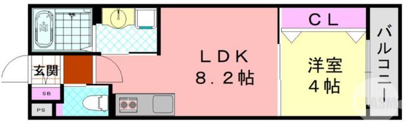 ダン・ル・ボワ鳳東(1LDK/3階)の間取り写真