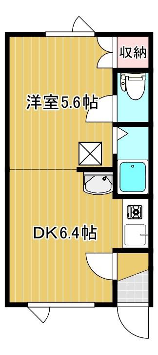 第5日研ハイツ(1DK/1階)の間取り写真