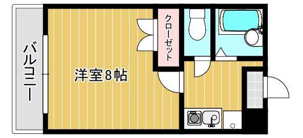 守恒ガーデンヒルズ(1K/1階)の間取り写真