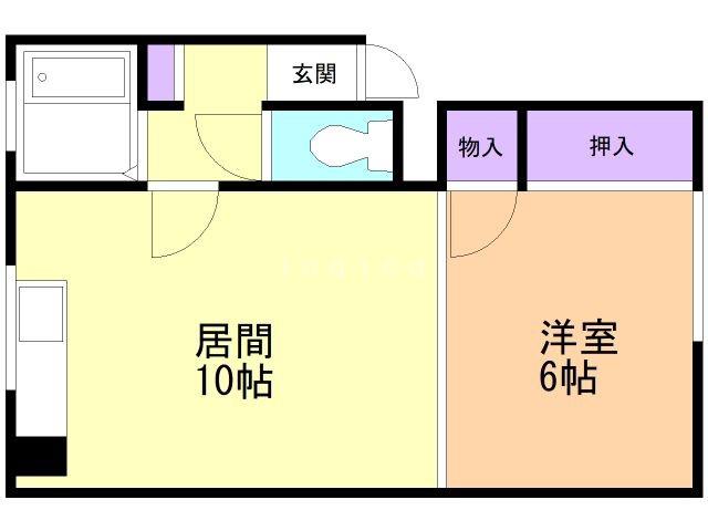 パルメゾンII(1LDK/1階)の間取り写真