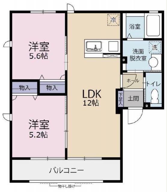SKY-GS(2LDK/2階)の間取り写真