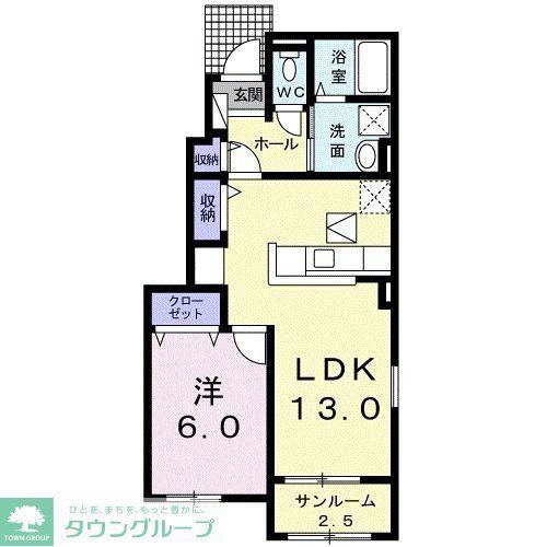 グレイスセレーノB(1LDK/1階)の間取り写真
