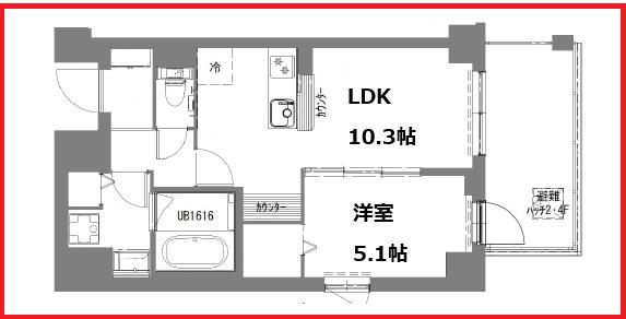エスアールエス八広(1LDK/6階)の間取り写真