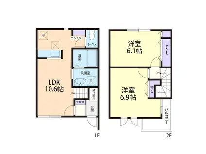 アーバンヒルズ豊岡(2LDK/1階)の間取り写真
