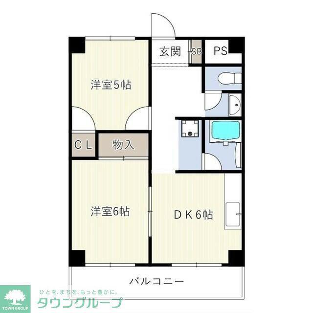 トーカド宮崎台(2DK/2階)の間取り写真