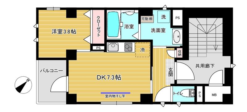 MAISON K(1DK/3階)の間取り写真