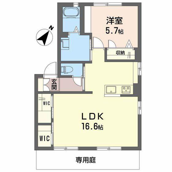 レーヴィンス稲葉(1LDK/1階)の間取り写真