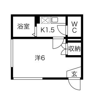 静岡鉄道静岡清水線 新静岡駅 徒歩15分 5階建 築31年(1K/2階)の間取り写真