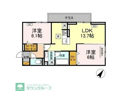 リベラル(2LDK/1階)の間取り写真