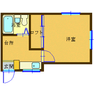 ハウスあこや(1K/2階)の間取り写真