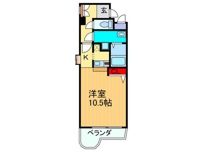 モンシャトー百済坂(1K/2階)の間取り写真