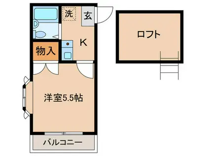メゾン白鳥(1K/2階)の間取り写真