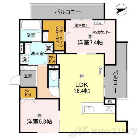D-RESIDENCE寿(2LDK/3階)の間取り写真