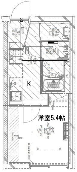 GM上落合(1K/3階)の間取り写真