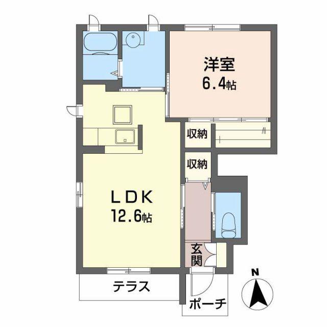 シャーメゾンベルテ(1LDK/1階)の間取り写真