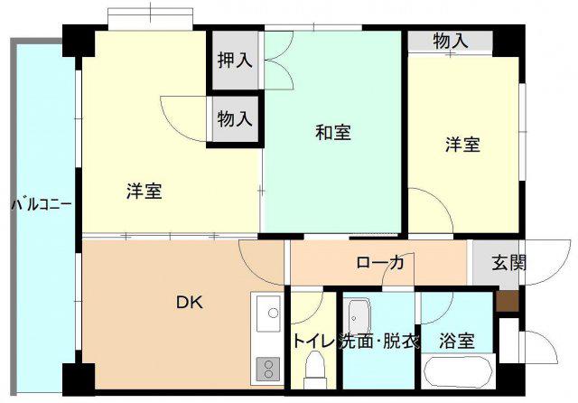 日興パレス長岡呉服町(3DK/10階)の間取り写真