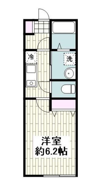ヴァングルーブ湘南(1K/2階)の間取り写真