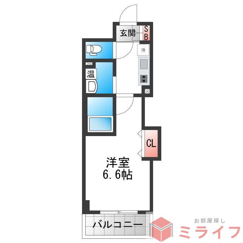 みおつくし大池橋(1K/6階)の間取り写真