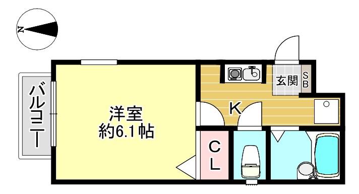 LIENS(1K/2階)の間取り写真