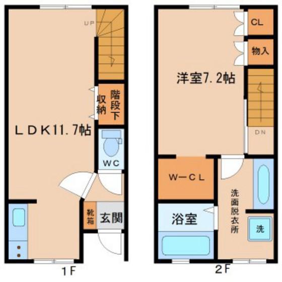 セジュール西中野(1LDK/1階)の間取り写真
