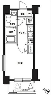 クレアシオン門前仲町(1K/6階)の間取り写真