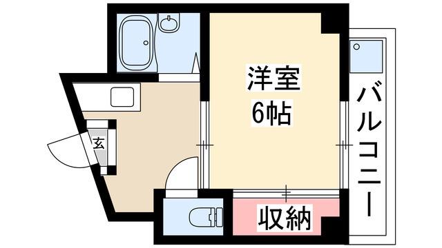 小川マンション(1K/2階)の間取り写真