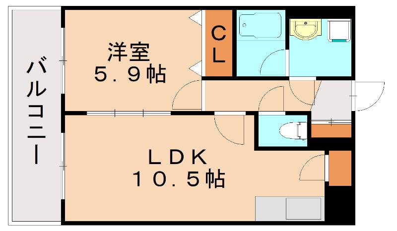 TAISHOKAN CASTELLINO(1LDK/1階)の間取り写真