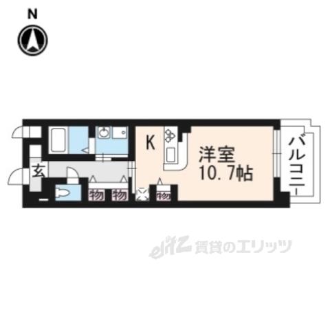 ソレアード小柳(1K/1階)の間取り写真