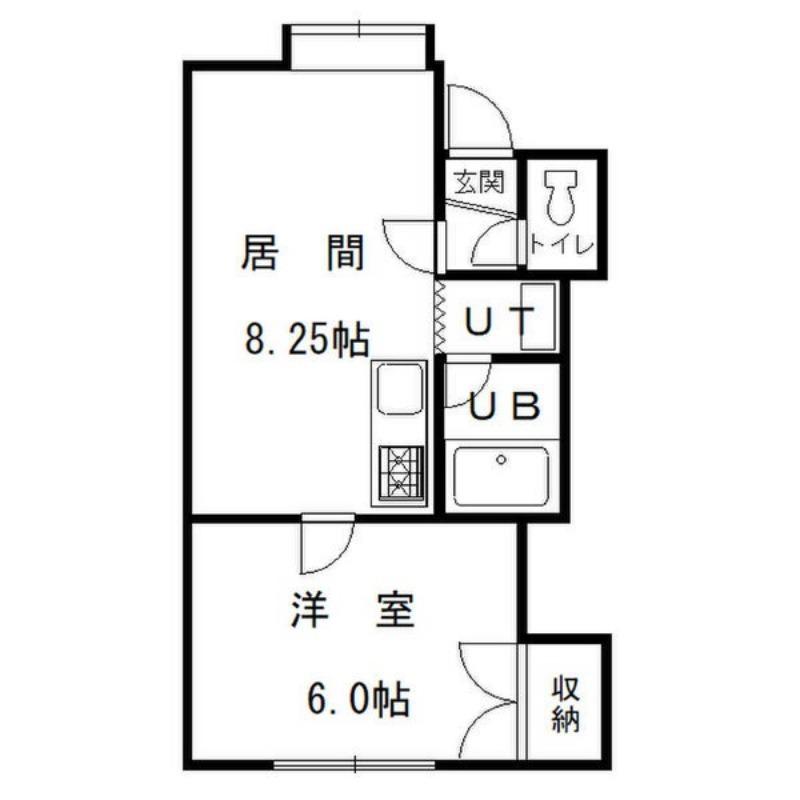 パイントゥリー手稲(1LDK/2階)の間取り写真