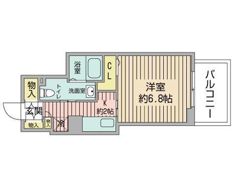 レジディア南1条(1K/6階)の間取り写真