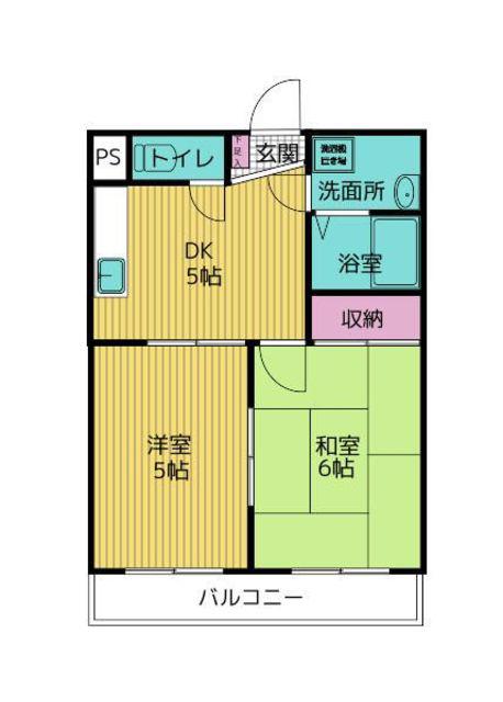 ハイツ綾瀬(2DK/1階)の間取り写真