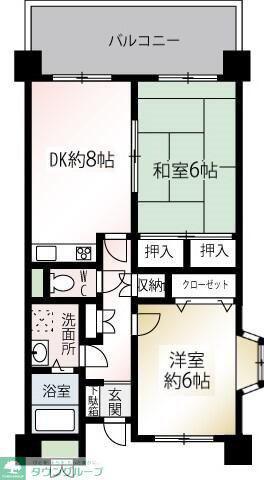 ファミール江田(2DK/1階)の間取り写真