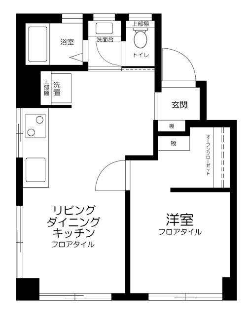 小林ビル(1LDK/3階)の間取り写真